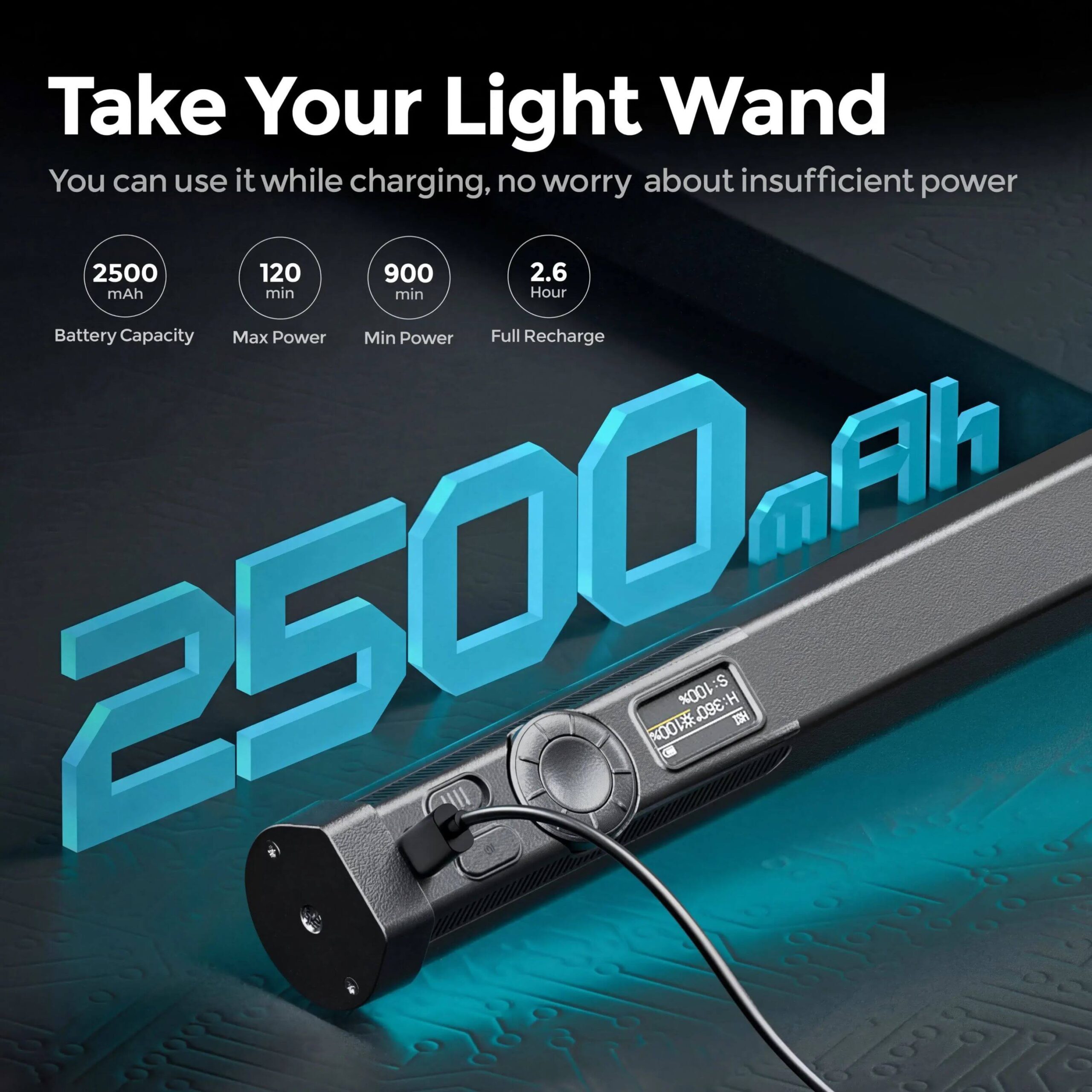 GenPro B1200S RGB Portable Professional Video Tube Light 120cm - Image 4
