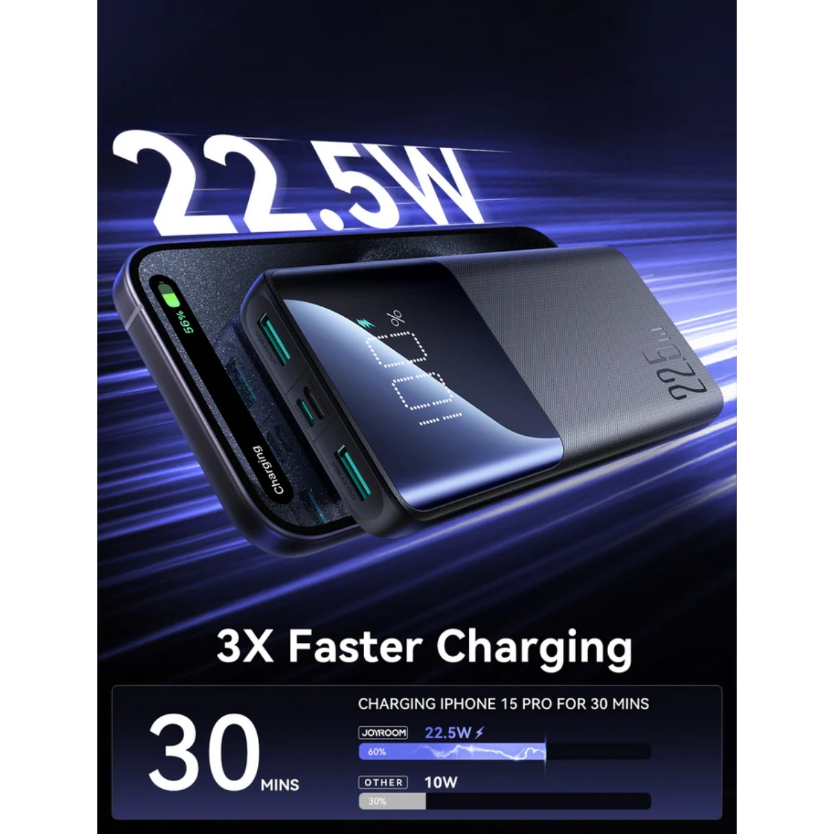 JOYROOM JR-QP191 Fast Charging Power Bank 10000mAh 22.5W - Image 3