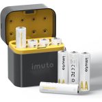 imuto TF-CD-009LDC 8 Slot AA Battery Charger with 8x AA Li-ion Batteries