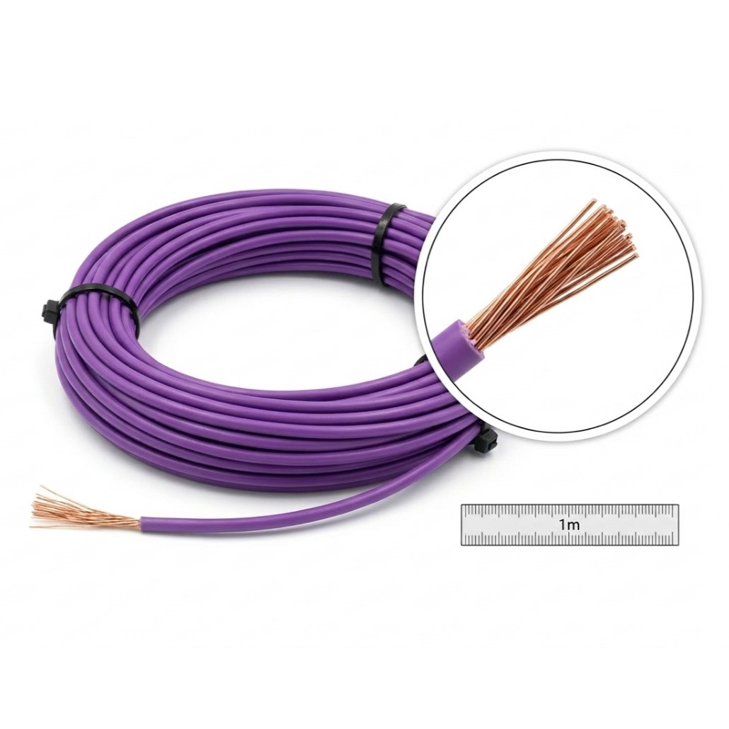 Small Stranded Wire Stranded Wire 0.5mm² Purple 1meter