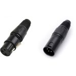 Black XLR Cable Connector 3 Pin for Wire