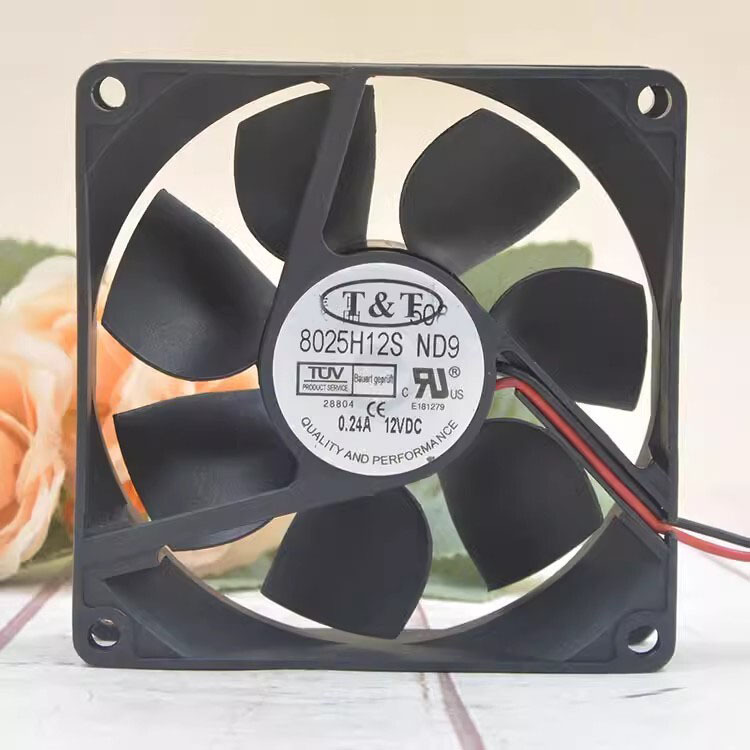T&amp;T 8025H12S DC Fan 12VDC 0.24A 80x80x25mm (USED LIKE NEW)