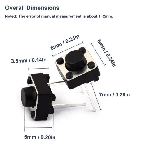 Button 2 Pin Mini Push Button Switch 2 Pin 6x6x5mm