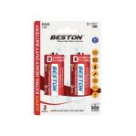 BESTON R20S Super Extra Heavy Duty Size D Battery 1.5V (Card ) 2 PCS