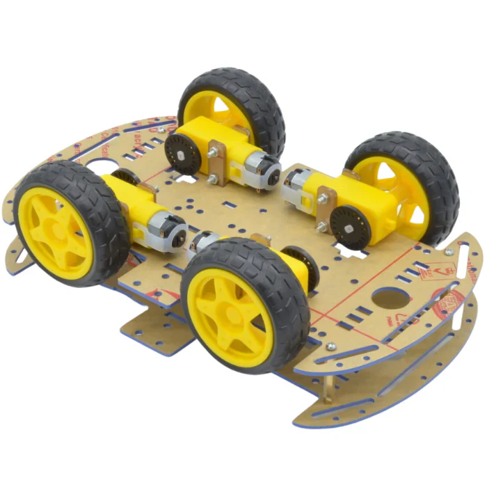4WD Robot Car Chassis Kit 2 Layer with Motor & Wheel - Image 2