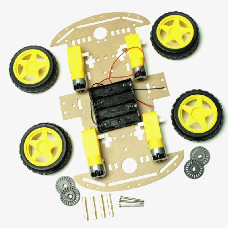 4WD Robot Car Chassis Kit 2 Layer with Motor & Wheel - Image 3