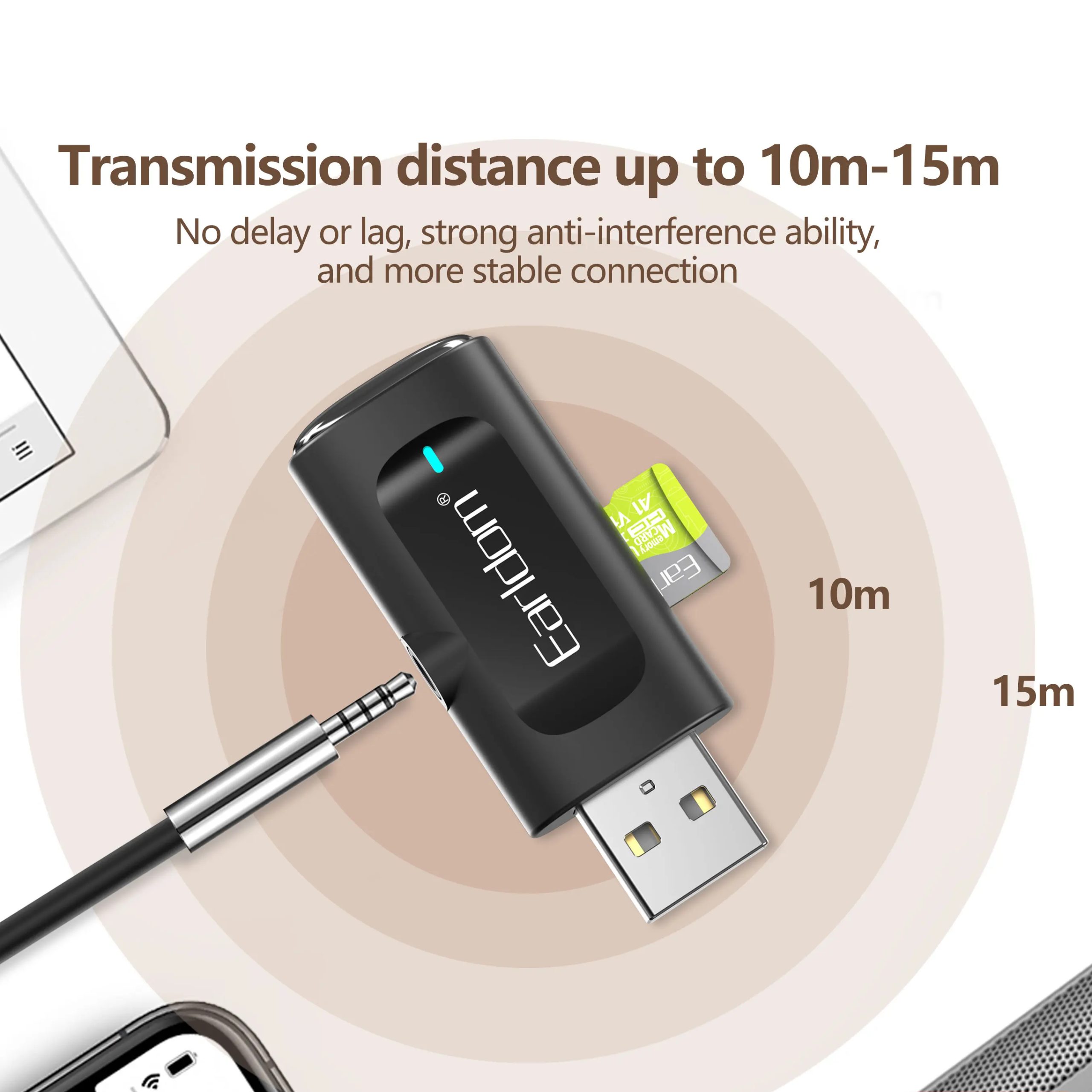 Earldom ET-BR06 Wireless Bluetooth Receiver for Car and Home - Image 3