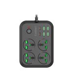 Earldom SC25 Power Socket With 4 Universal Socket & 4USB+2PD Ports 3000W (2 Meter)