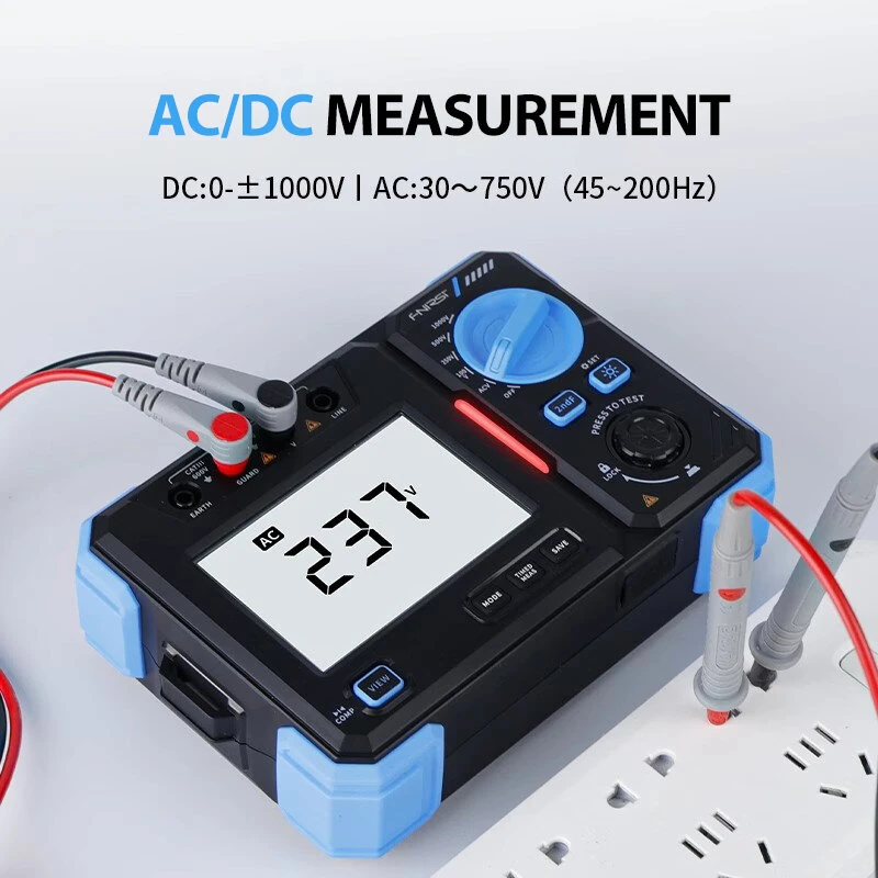 FNIRSI MRT1050 Portable Insulation Resistance Tester AC DC Voltage Meter 100V to 1000V - Image 2
