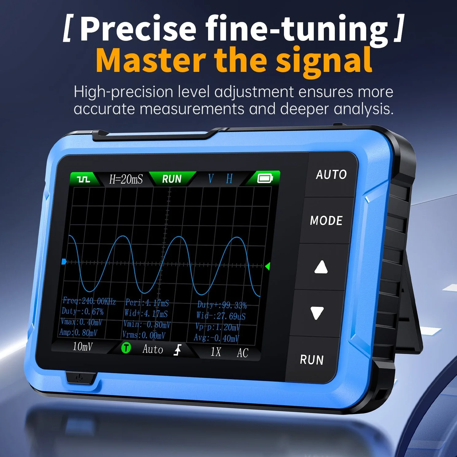 FNIRSI® DSO-510 10MHz 48MS/S Mini Handheld Digital Oscilloscope Signal Generator - Image 6
