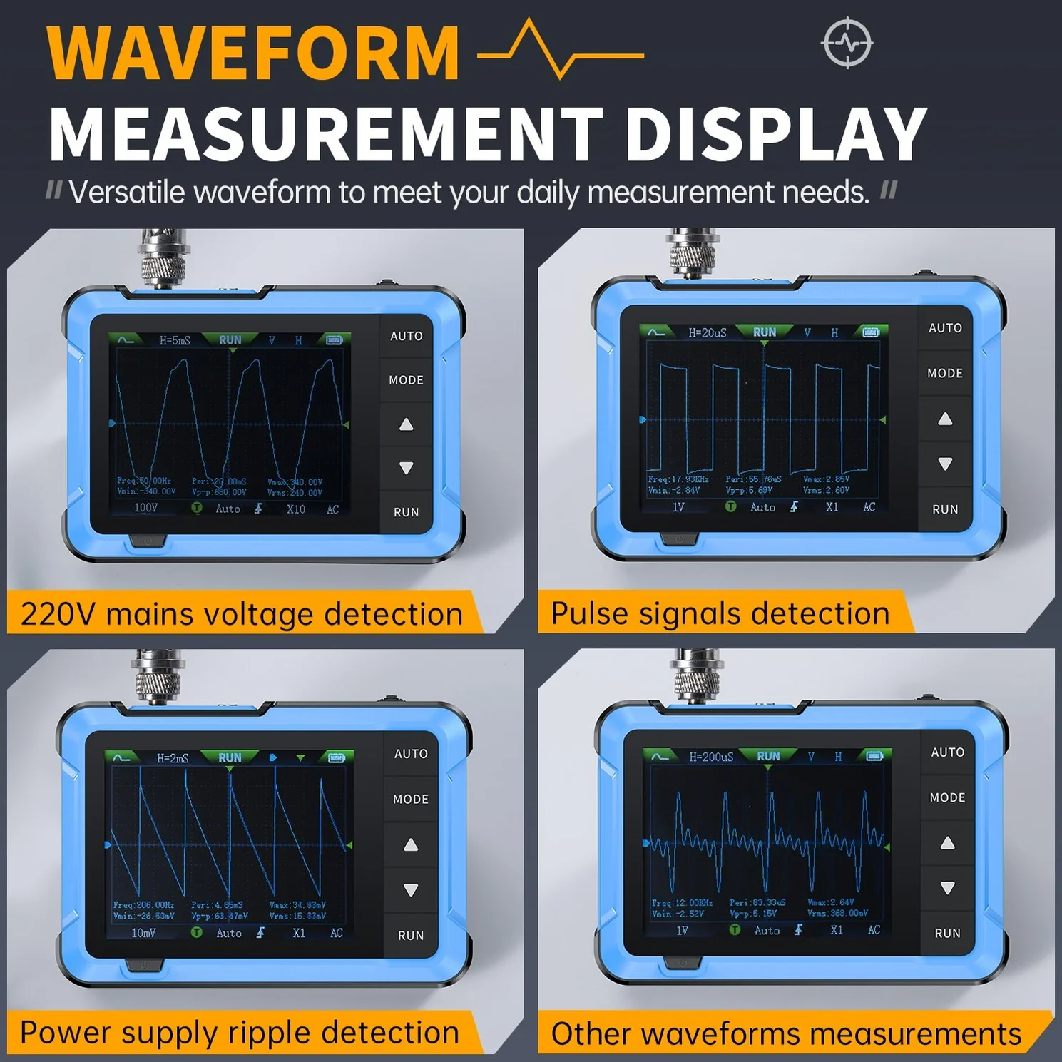 FNIRSI® DSO-510 10MHz 48MS/S Mini Handheld Digital Oscilloscope Signal Generator - Image 4