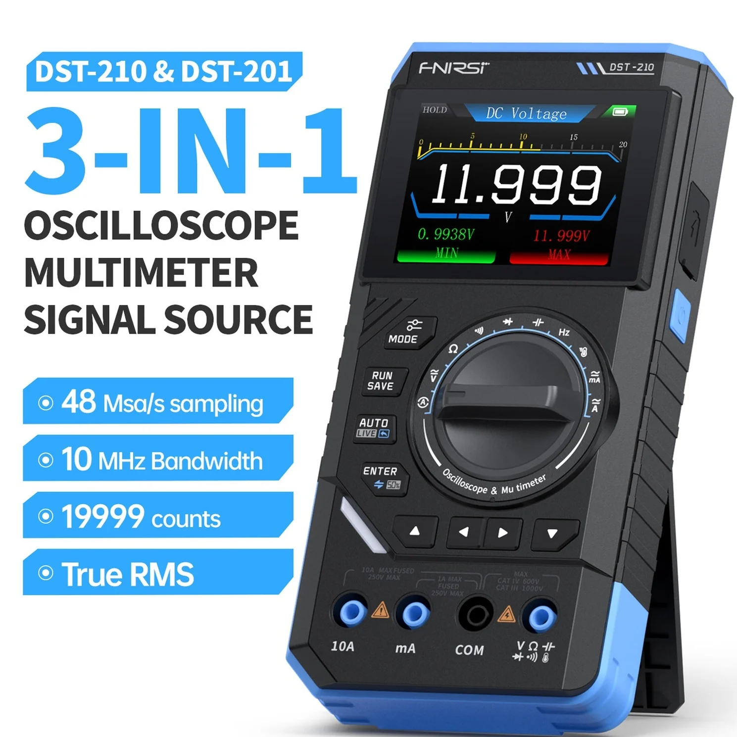 FNIRSI® DST-210 Handheld 3-IN-1 Multimeter Oscilloscope 10MHz & Signal Generator - Image 9