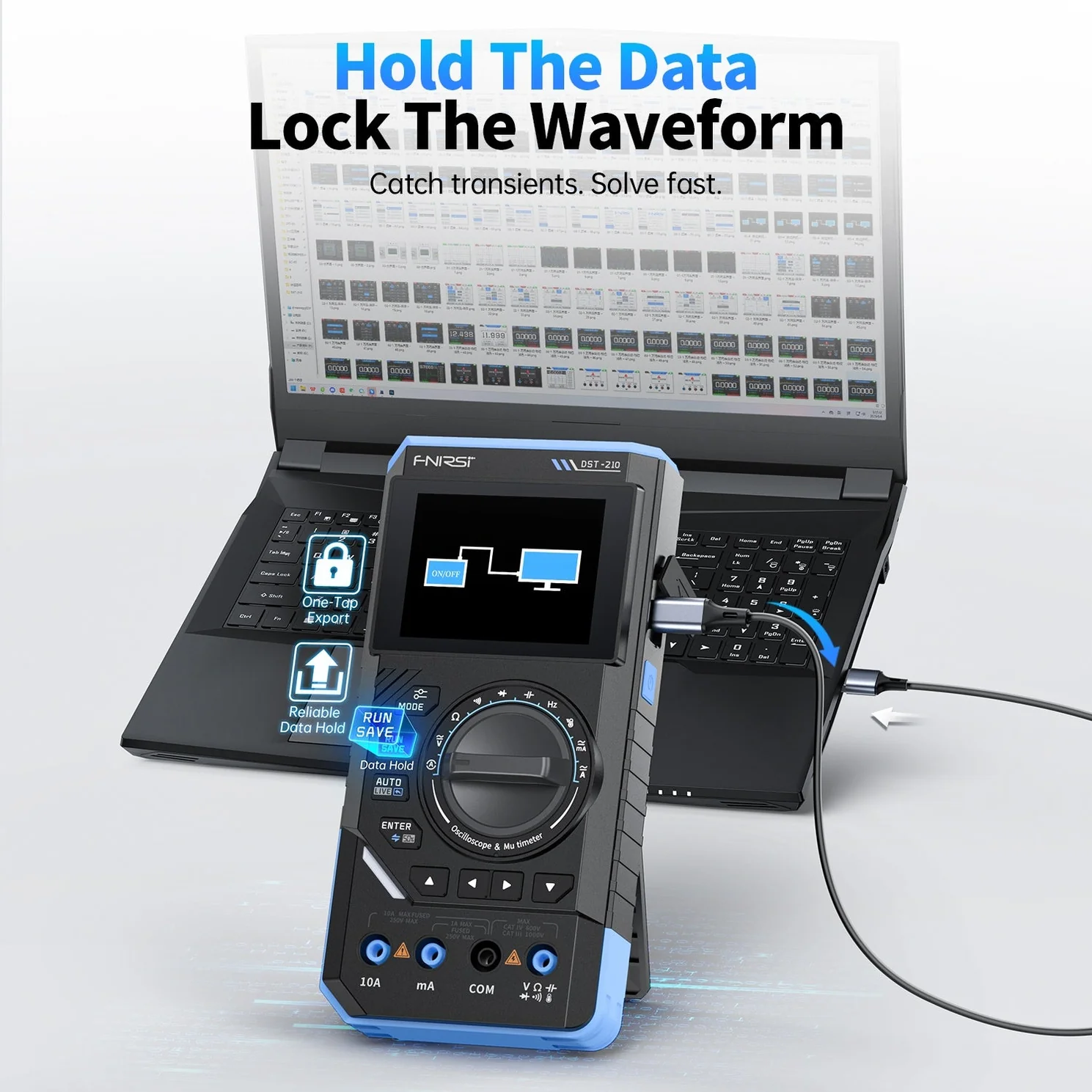 FNIRSI® DST-210 Handheld 3-IN-1 Multimeter Oscilloscope 10MHz