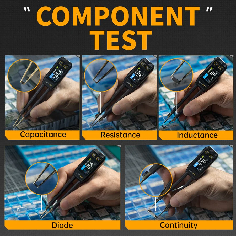FNIRSI® LCR-ST1 Mini Smart Digital Tweezer LCR SMD ESR Tester - Image 3