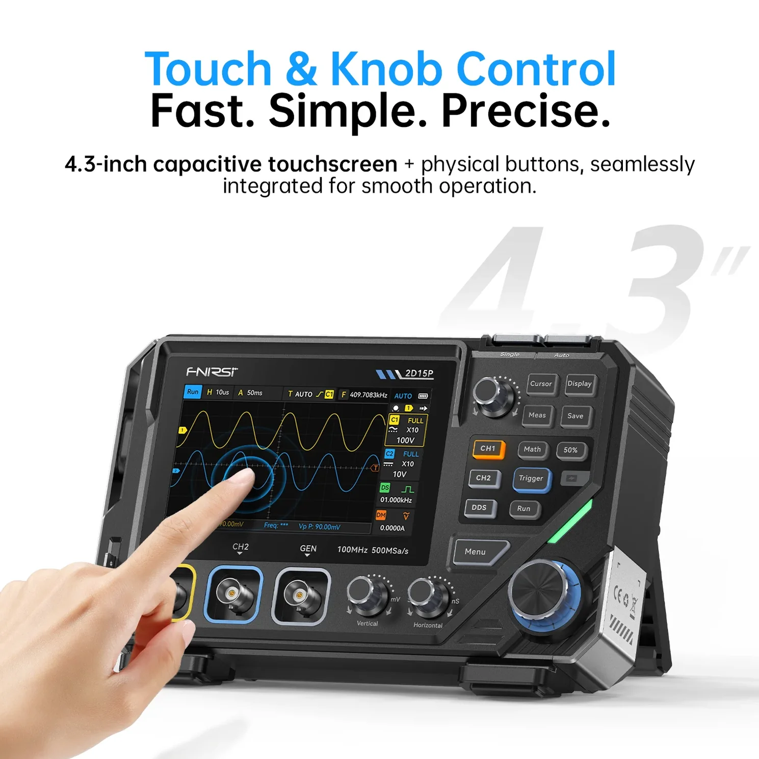 FNIRSI® 2D15P 3-In-1 Benchtop 2CH 100MHz Phosphor Oscilloscope Multimeter - Image 8