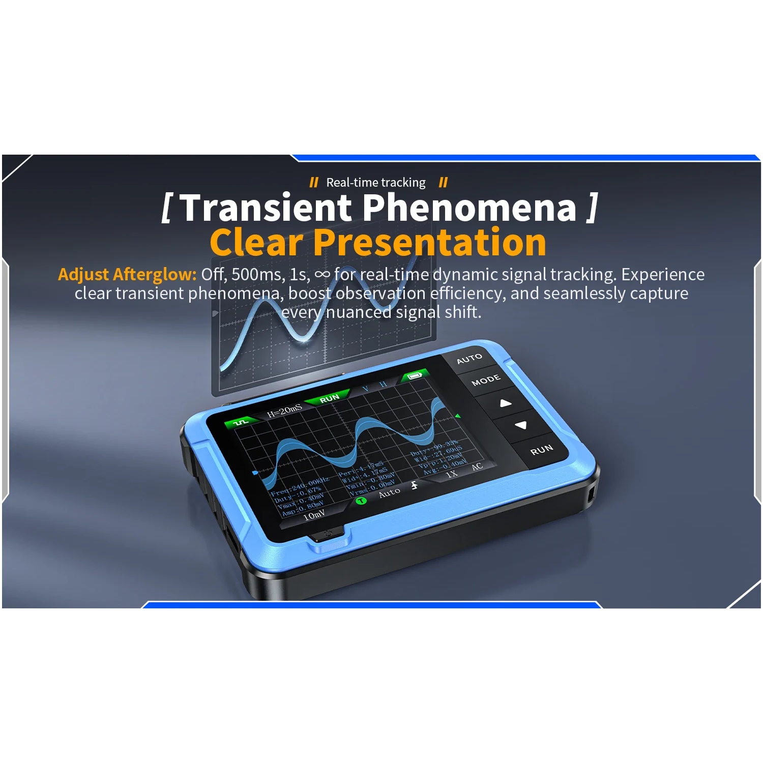 FNIRSI® DSO-510 10MHz 48MS/S Mini Handheld Digital Oscilloscope Signal Generator - Image 16