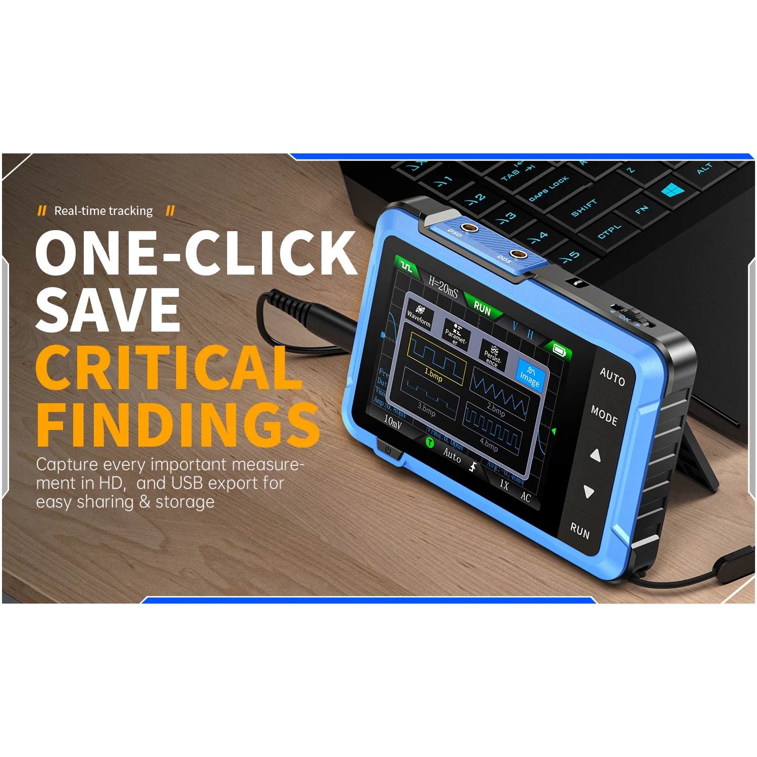 FNIRSI® DSO-510 10MHz 48MS/S Mini Handheld Digital Oscilloscope Signal Generator - Image 13