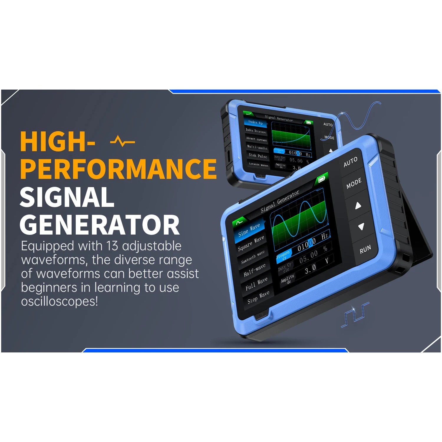 FNIRSI® DSO-510 10MHz 48MS/S Mini Handheld Digital Oscilloscope Signal Generator - Image 12