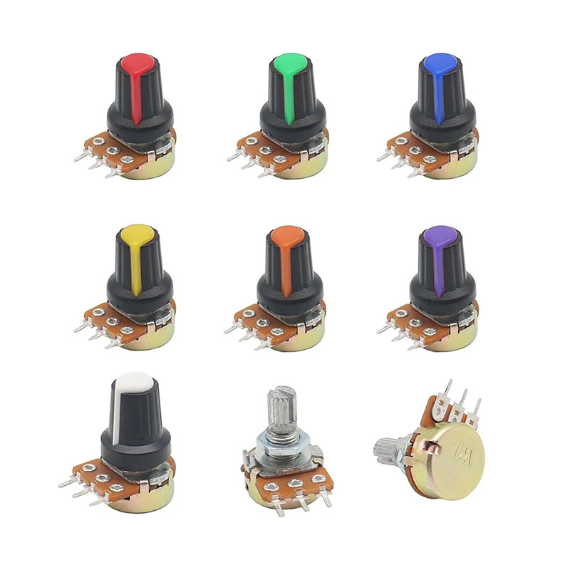 Plastic Potentiometer Knob with Colored Pointer for 6mm Shaft (Pack of 5) - Image 4