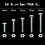 M4 Screw with Nut Set 10pcs