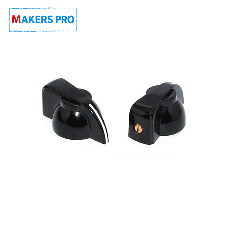 MAKERS PRO Chicken Head Black Potentiometer Knob 31mm for 6.4mm Shaft with Screw Lock