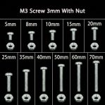 M3 Screw with Nut Set 10pcs