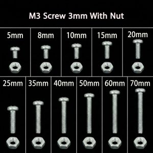 M3 Screw with Nut Set 10pcs