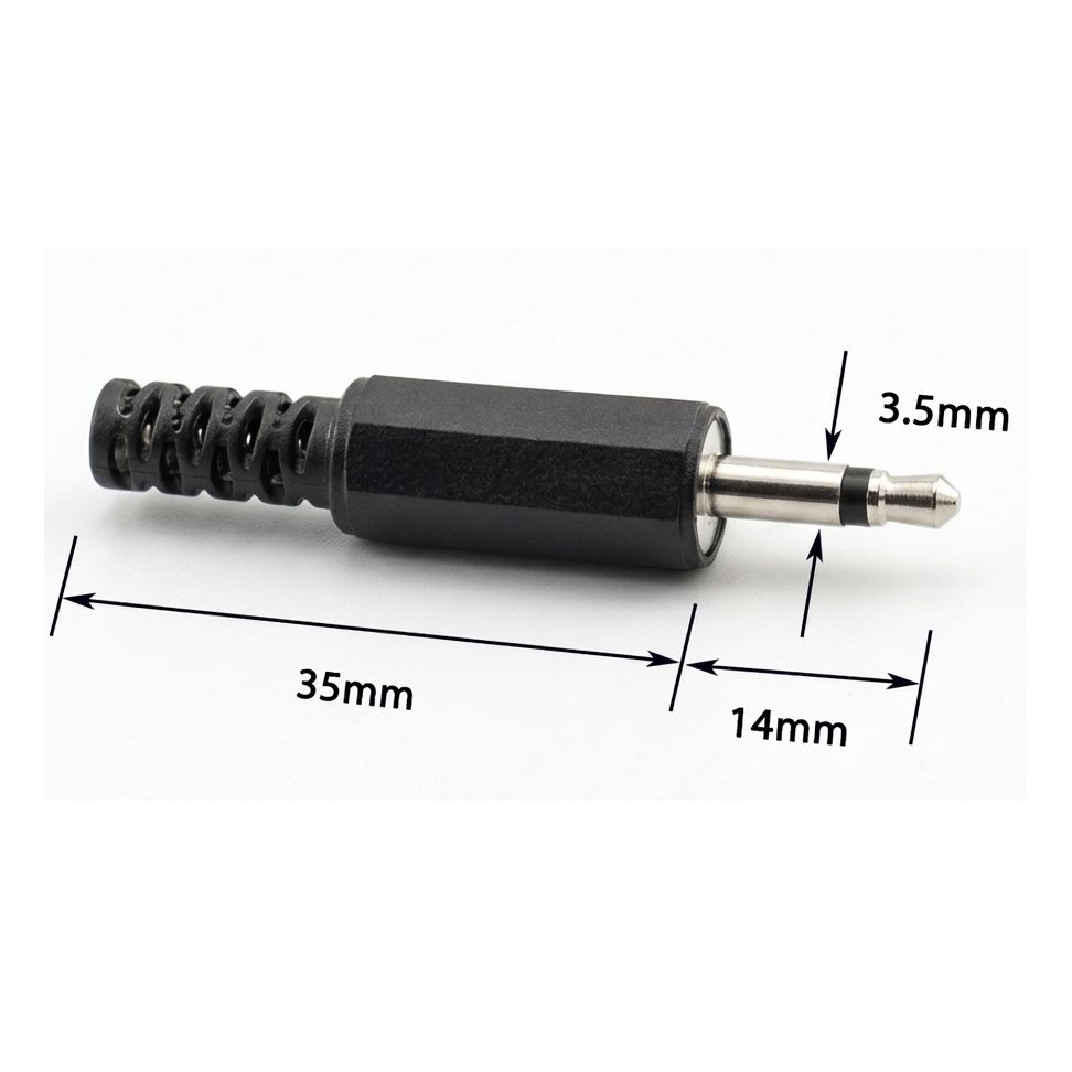 Mono Audio AUX 3.5mm Male Jack Wire Solder Connector - Image 4