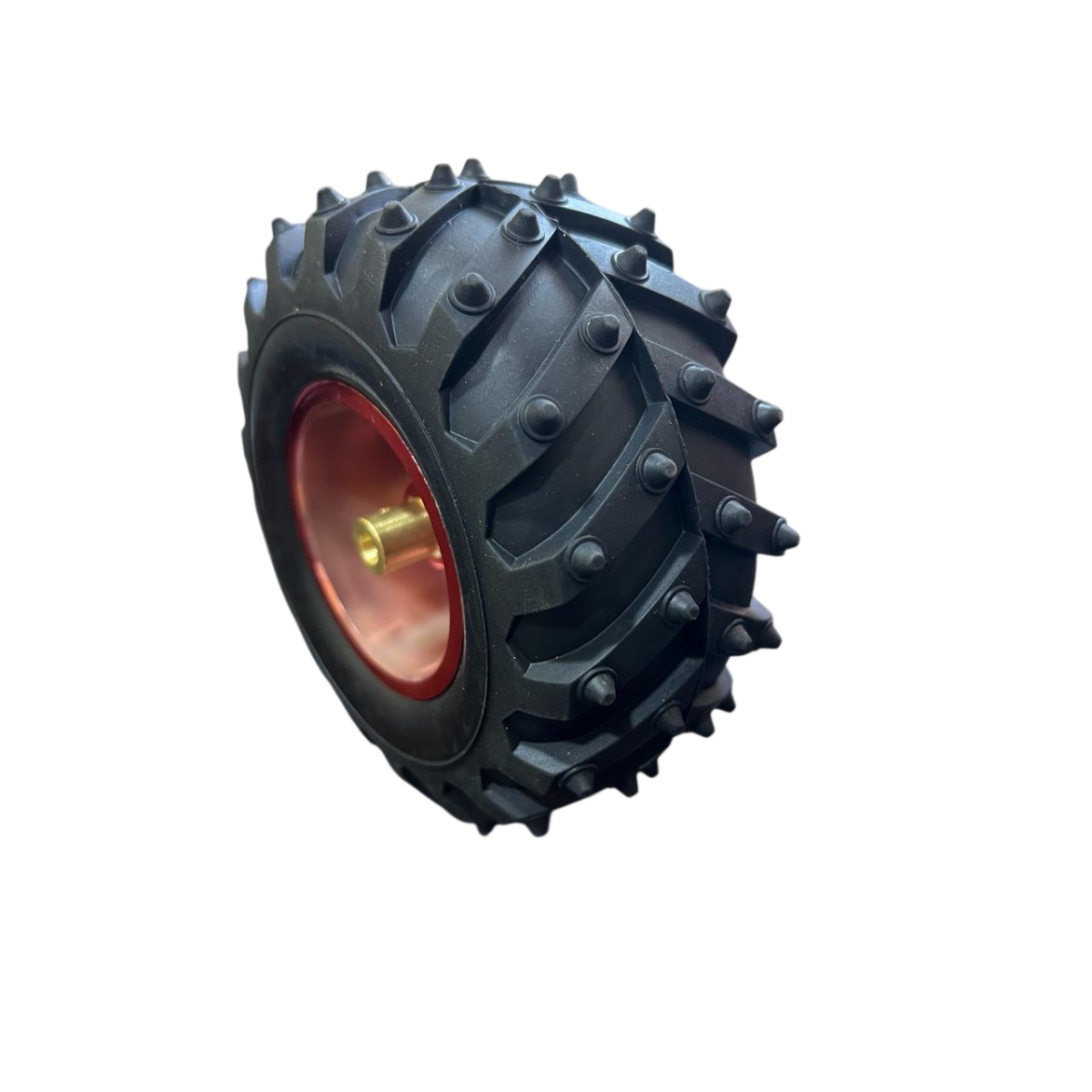 Robot Wheel 130mmx59mm Red + Metal Coupler 4mm - Image 2