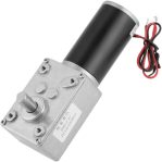 5840-31ZY High Torque Worm DC Gear Motor 12V 200RPM D-Shaft 8mm with Mount Bracket