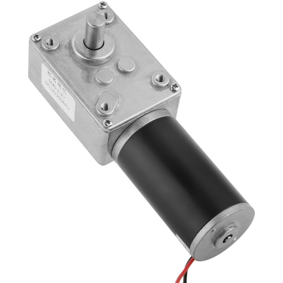 5840-31ZY High Torque Worm DC Gear Motor 12V 200RPM D-Shaft 8mm with Mount Bracket - Image 4