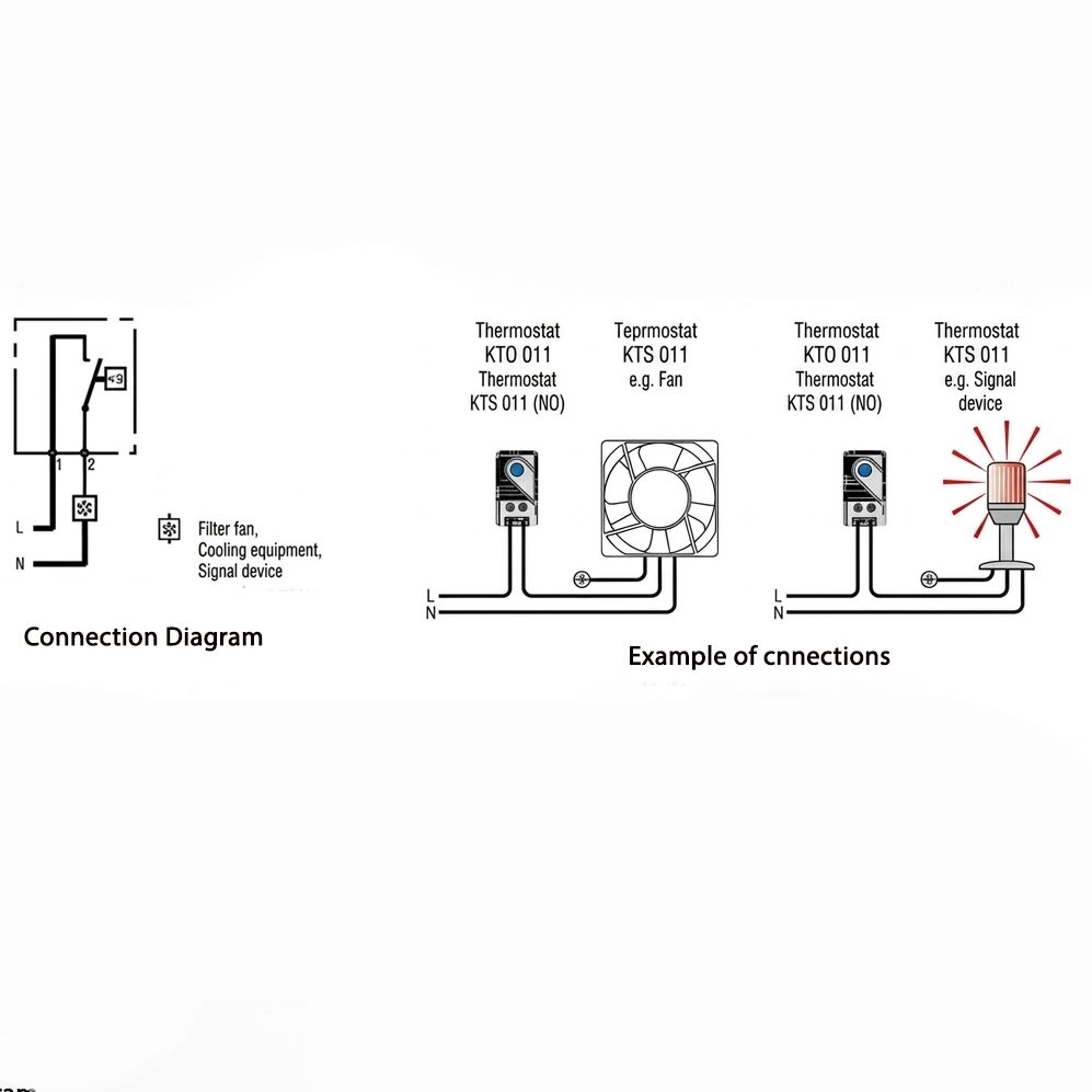 KTS 011 Enclosure Mechanical Thermostat Normally Open 250VAC 2A 0–60°C - Image 13