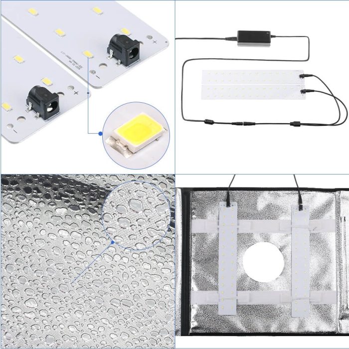 GENPRO Portable Photography Softbox Light Tent with LED Lights & 3 Color PVC backdrops - Image 3