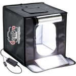 GENPRO Portable Photography Softbox Light Tent with LED Lights & 3 Color PVC backdrops