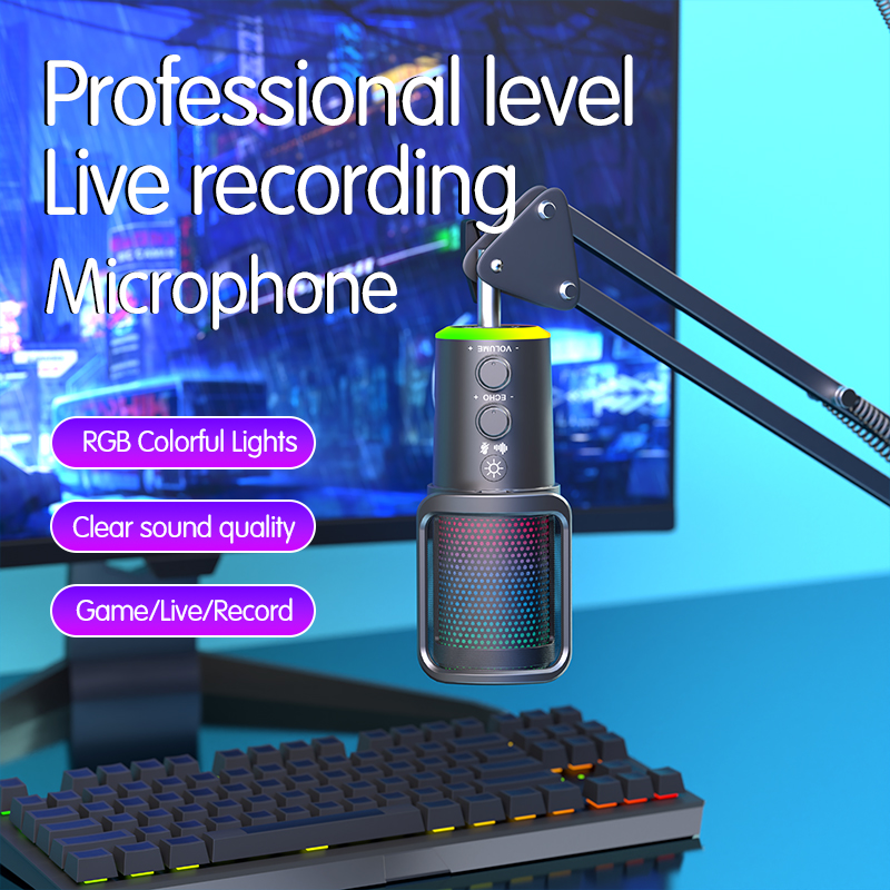 SU9 USB RGB Condenser Microphone Kit with Boom Arm - Image 5