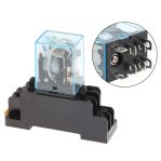Electromagnetic Relay LY2N-J DPDT 12VDC Coil 8 Pin with PTF08A Socket