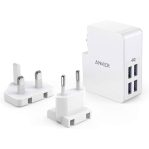 Anker A2042 Power Port Lite 4 Port USB Charger with Interchangeable UK&EU Travel Adapter 27W 2.4A