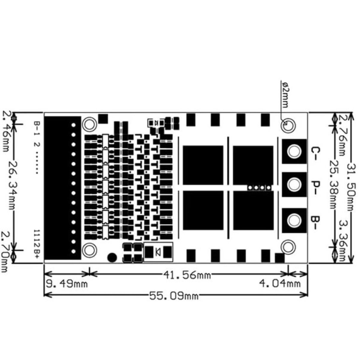 LifePo4 Battery Charger Protection Module (BMS) 13S 25A - Image 3