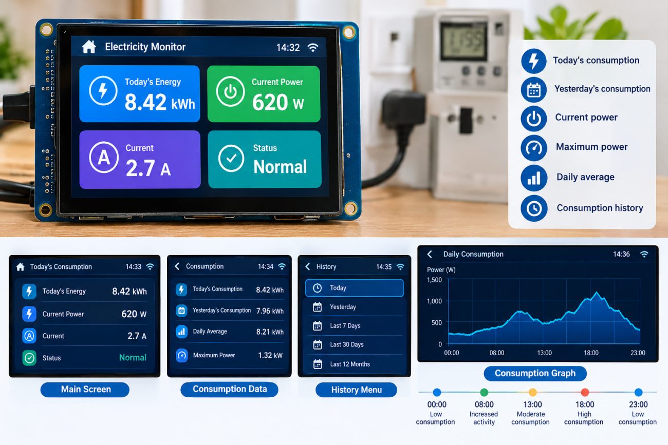 Smart Electricity Consumption Monitor with ESP32: Track Daily Energy ...