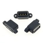 Waterproof Female USB 2.0 Panel Mount Socket 4 Pin