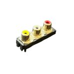 RCA Jack Audio Female Connector 3 Port for Panel Mount