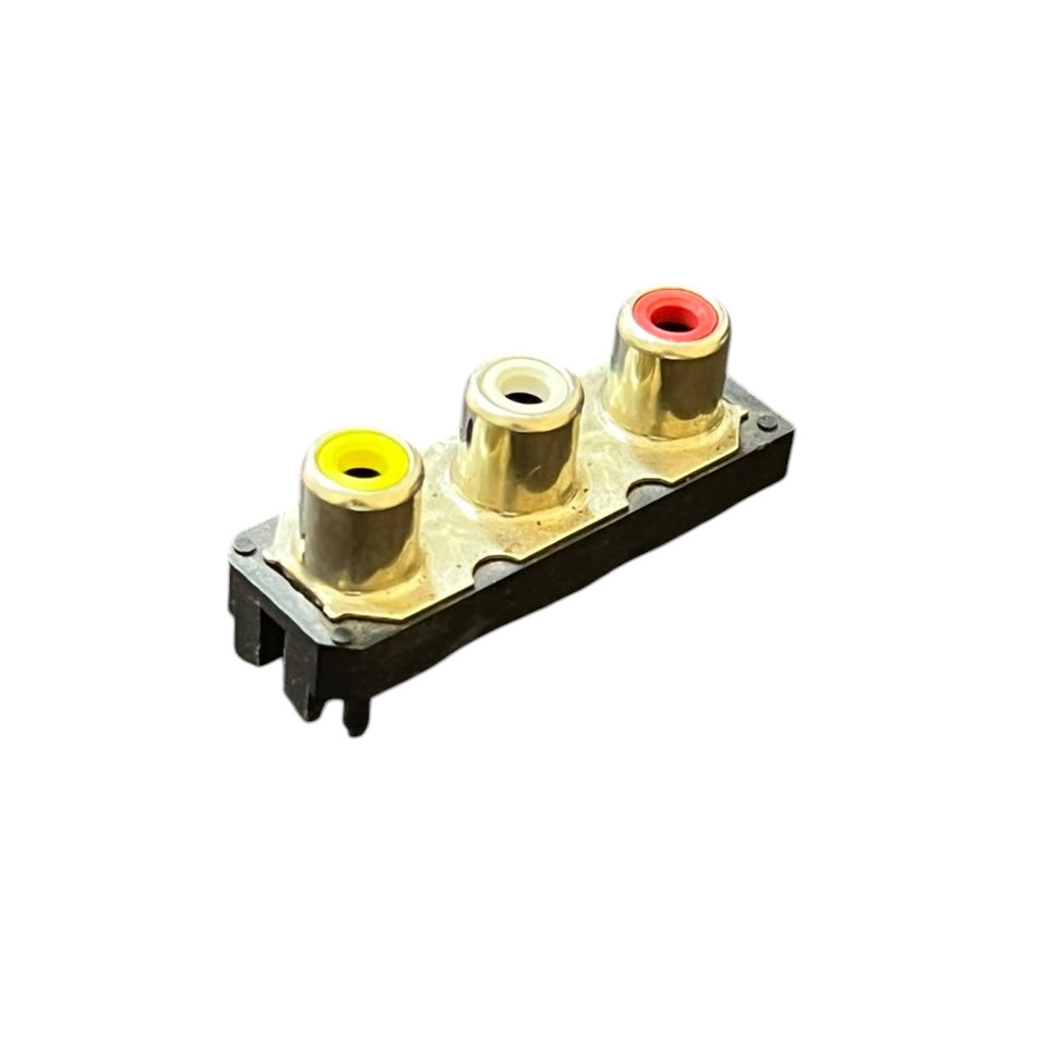 RCA Jack Audio Female Connector 3 Port for Panel Mount
