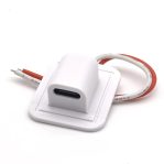 Snap Lock Plate Female USB Type-C Socket with 24AWG Wire 2 Pin (White)