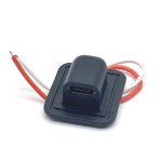 Snap Lock Plate Female USB Type-C Socket Connector with 24AWG Wire 2 Pin (Black)