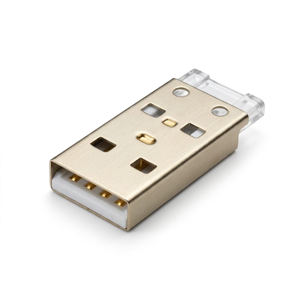 USB Connector Type-A Male Solder Wire 4 Pin 27mm Length - Image 2