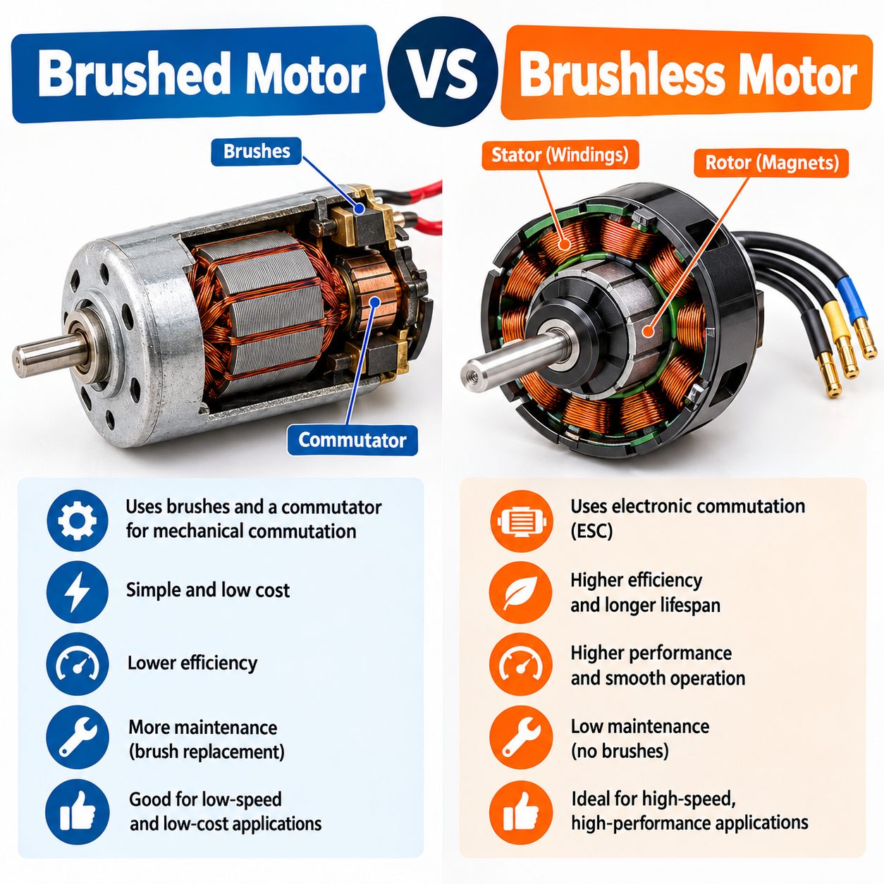 Brushed vs Brushless Motors