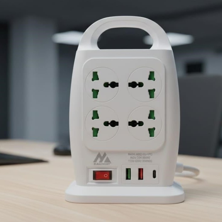 A022-6U-3PD Multi Power Sockets (8 Sockets, 6 USB, 3 Type-C) 2500W - White - Image 2