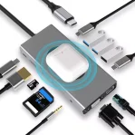 MAZE MT-9888W USB C HUB Dongle with Wireless Charging, 13 in 1 Docking Station Adapter