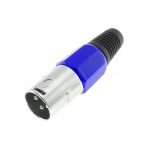 XLR Microphone Cable Connector 3 Pin for Wire – Blue Ring Male
