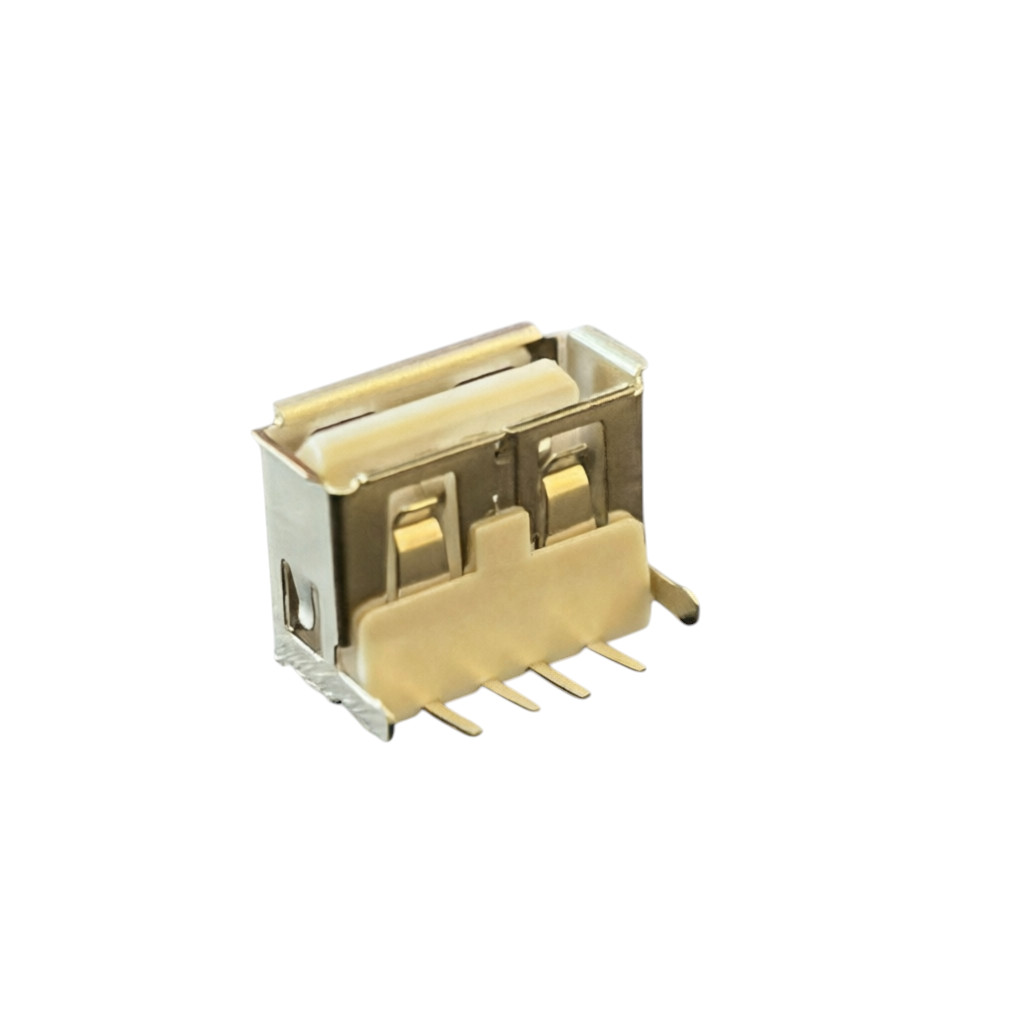 PCB Solder Female Type A USB Connector Right Angle 4 Pin 10mm Body Length - Image 2